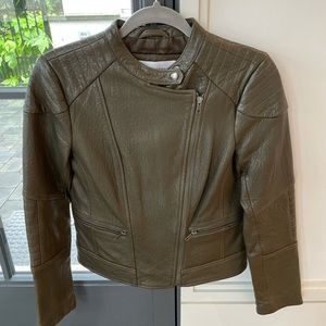 Women’s cupcakes and cashmere leather biker jacket